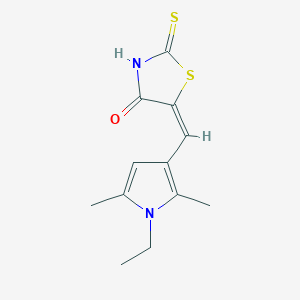 molecular formula C12H14N2OS2 B1227413 (5E)-5-[(1-乙基-2,5-二甲基-1H-吡咯-3-基)亚甲基]-2-硫代-1,3-噻唑烷-4-酮 