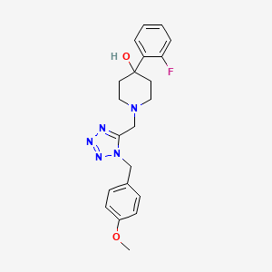 molecular formula C21H24FN5O2 B1227414 4-(2-Fluorophenyl)-1-[[1-[(4-methoxyphenyl)methyl]-5-tetrazolyl]methyl]-4-piperidinol 