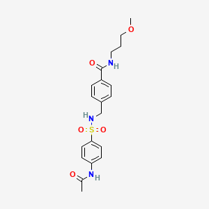 molecular formula C20H25N3O5S B1227418 4-[[(4-acetamidophenyl)sulfonylamino]methyl]-N-(3-methoxypropyl)benzamide 