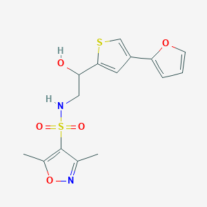 molecular formula C15H16N2O5S2 B12274280 N-{2-[4-(furan-2-yl)thiophen-2-yl]-2-hydroxyethyl}-3,5-dimethyl-1,2-oxazole-4-sulfonamide 