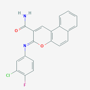 molecular formula C20H12ClFN2O2 B12274337 (3Z)-3-[(3-chloro-4-fluorophenyl)imino]-3H-benzo[f]chromene-2-carboxamide 