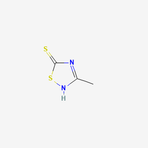 molecular formula C3H4N2S2 B1227441 1,2,4-Thiadiazole-5(2H)-thione, 3-methyl- CAS No. 36988-21-3