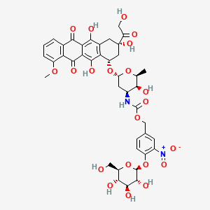 5,12-Naphthacenedione, 7,8,9,10-tetrahydro-8-(hydroxyacetyl)-1-methoxy-10-((2,3,6-trideoxy-3-((((4-(beta-D-glucopyranosyloxy)-3-nitrophenyl)methoxy)carbonyl)amino)-alpha-L-lyxo-hexopyranosyl)oxy)-6,8,11-trihydroxy-, (8S-cis)-