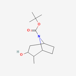 molecular formula C13H23NO3 B12274551 tert-Butyl 3-hydroxy-2-methyl-8-azabicyclo[3.2.1]octane-8-carboxylate 