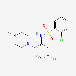 molecular formula C17H19Cl2N3O2S B1227465 2-chloro-N-[5-chloro-2-(4-methyl-1-piperazinyl)phenyl]benzenesulfonamide 