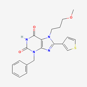 molecular formula C20H20N4O3S B1227467 7-(3-Methoxypropyl)-3-(phenylmethyl)-8-(3-thiophenyl)purine-2,6-dione 