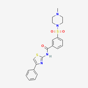 3-[(4-methyl-1-piperazinyl)sulfonyl]-N-(4-phenyl-2-thiazolyl)benzamide