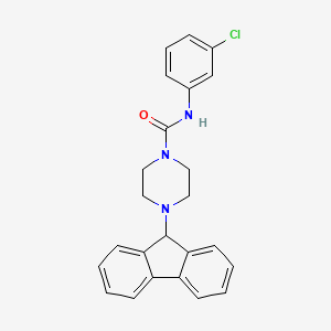 molecular formula C24H22ClN3O B1227475 N-(3-chlorophenyl)-4-(9H-fluoren-9-yl)-1-piperazinecarboxamide 