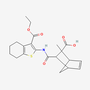 2-[[(3-Ethoxycarbonyl-4,5,6,7-tetrahydro-1-benzothiophen-2-yl)amino]-oxomethyl]-3-methyl-3-bicyclo[2.2.1]hept-5-enecarboxylic acid
