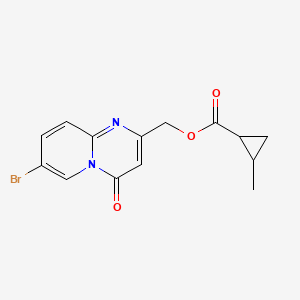 molecular formula C14H13BrN2O3 B1227480 2-Methyl-1-cyclopropanecarboxylic acid (7-bromo-4-oxo-2-pyrido[1,2-a]pyrimidinyl)methyl ester 