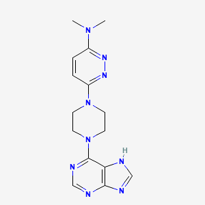 molecular formula C15H19N9 B12274808 N,N-dimethyl-6-[4-(9H-purin-6-yl)piperazin-1-yl]pyridazin-3-amine 