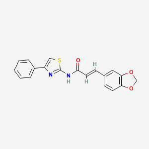 molecular formula C19H14N2O3S B1227484 3-(1,3-benzodioxol-5-yl)-N-(4-phenyl-1,3-thiazol-2-yl)acrylamide 
