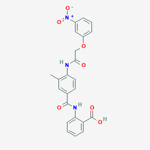 molecular formula C23H19N3O7 B1227485 2-[[[3-Methyl-4-[[2-(3-nitrophenoxy)-1-oxoethyl]amino]phenyl]-oxomethyl]amino]benzoic acid 