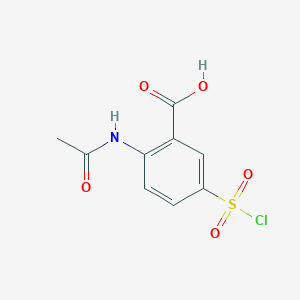 molecular formula C9H8ClNO5S B12274856 2-Acetamido-5-(chlorosulfonyl)benzoic acid CAS No. 181478-44-4