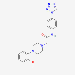 molecular formula C20H23N7O2 B1227487 2-[4-(2-methoxyphenyl)-1-piperazinyl]-N-[4-(1-tetrazolyl)phenyl]acetamide 