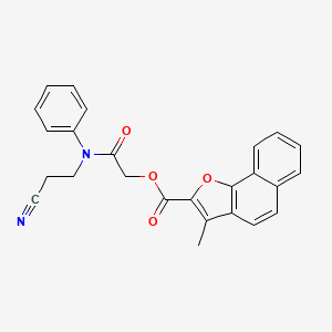 molecular formula C25H20N2O4 B1227496 3-methyl-2-benzo[g]benzofurancarboxylic acid [2-[N-(2-cyanoethyl)anilino]-2-oxoethyl] ester 