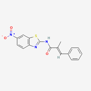 molecular formula C17H13N3O3S B1227498 2-methyl-N-(6-nitro-1,3-benzothiazol-2-yl)-3-phenylacrylamide 