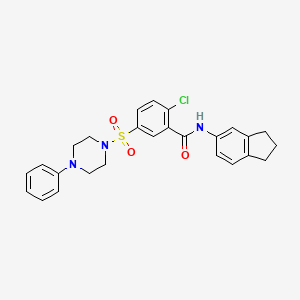 2-chloro-N-(2,3-dihydro-1H-inden-5-yl)-5-[(4-phenyl-1-piperazinyl)sulfonyl]benzamide