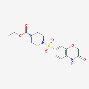 4-[(3-oxo-4H-1,4-benzoxazin-7-yl)sulfonyl]-1-piperazinecarboxylic acid ethyl ester