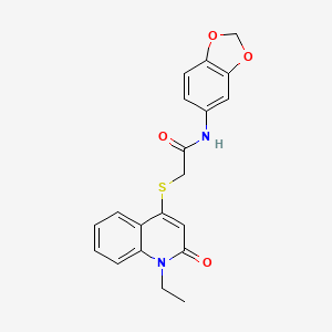 N-(1,3-benzodioxol-5-yl)-2-[(1-ethyl-2-oxo-4-quinolinyl)thio]acetamide