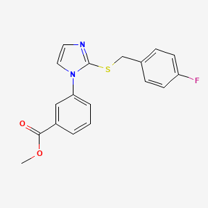 molecular formula C18H15FN2O2S B12275184 methyl 3-(2-{[(4-fluorophenyl)methyl]sulfanyl}-1H-imidazol-1-yl)benzoate 