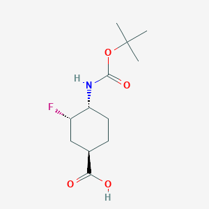 molecular formula C12H20FNO4 B12275240 (1R,3S,4R)-4-{[(tert-butoxy)carbonyl]amino}-3-fluorocyclohexane-1-carboxylic acid 