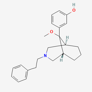molecular formula C23H29NO2 B1227550 Phenol, 3-(9-methoxy-3-phenethyl-3-azabicyclo(3.3.1)non-9-yl)-, syn- CAS No. 42471-70-5