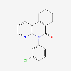 molecular formula C18H15ClN2O B1227552 10-(3-Chlorophenyl)-6,8,9,10-tetrahydrobenzo(b)(1,8)-naphthyridine-5(7H)-one CAS No. 113077-44-4
