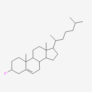 molecular formula C27H45I B1227561 3-iodo-10,13-dimethyl-17-(6-methylheptan-2-yl)-2,3,4,7,8,9,11,12,14,15,16,17-dodecahydro-1H-cyclopenta[a]phenanthrene 
