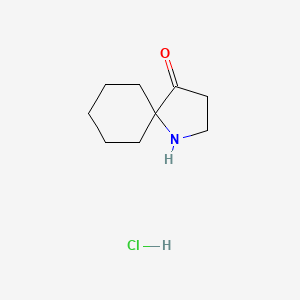 molecular formula C9H16ClNO B12275648 1-Azaspiro[4.5]decan-4-one, hydrochloride CAS No. 89732-51-4