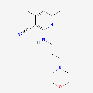 molecular formula C15H22N4O B1227569 4,6-dimethyl-2-{[3-(morpholin-4-yl)propyl]amino}pyridine-3-carbonitrile 