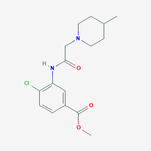 molecular formula C16H21ClN2O3 B1227574 4-Chloro-3-[[2-(4-methyl-1-piperidinyl)-1-oxoethyl]amino]benzoic acid methyl ester 