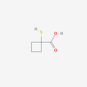 molecular formula C5H8O2S B12275759 1-Sulfanylcyclobutane-1-carboxylic acid 