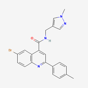 6-bromo-2-(4-methylphenyl)-N-[(1-methyl-4-pyrazolyl)methyl]-4-quinolinecarboxamide