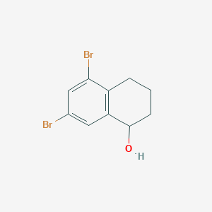 molecular formula C10H10Br2O B12276308 5,7-Dibromo-1,2,3,4-tetrahydronaphthalen-1-ol 