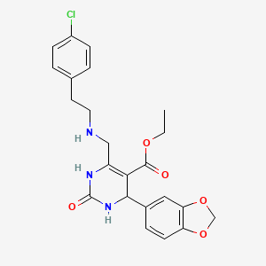 4-(1,3-benzodioxol-5-yl)-6-[[2-(4-chlorophenyl)ethylamino]methyl]-2-oxo-3,4-dihydro-1H-pyrimidine-5-carboxylic acid ethyl ester