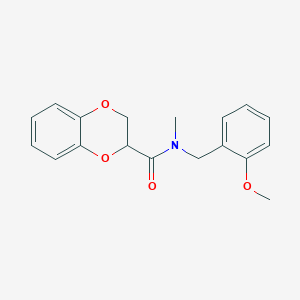 molecular formula C18H19NO4 B1227641 N-[(2-methoxyphenyl)methyl]-N-methyl-2,3-dihydro-1,4-benzodioxin-3-carboxamide 