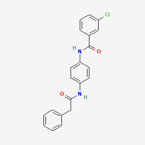 3-chloro-N-[4-[(1-oxo-2-phenylethyl)amino]phenyl]benzamide