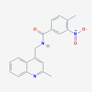 molecular formula C19H17N3O3 B1227691 4-methyl-N-[(2-methylquinolin-4-yl)methyl]-3-nitrobenzamide 