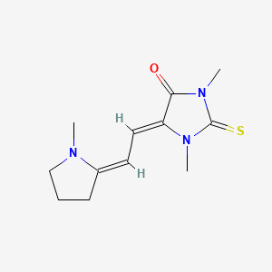 molecular formula C12H17N3OS B1227692 1,3-Dimethyl-5-[(1-methyl-2-pyrrolidinylidene)ethylidene]-2-thioxoimidazolidine-4-one CAS No. 2445-60-5