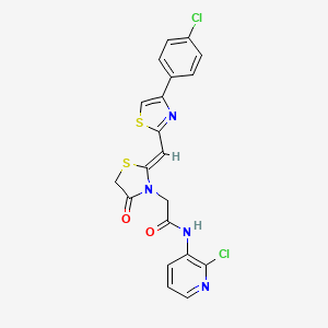 2-[(2Z)-2-[[4-(4-chlorophenyl)-1,3-thiazol-2-yl]methylidene]-4-oxo-1,3-thiazolidin-3-yl]-N-(2-chloropyridin-3-yl)acetamide