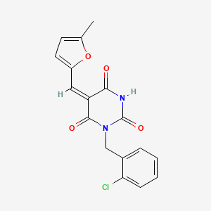 1-(2-chlorobenzyl)-5-[(5-methyl-2-furyl)methylene]-2,4,6(1H,3H,5H)-pyrimidinetrione