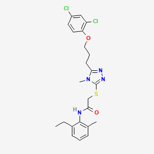 2-[[5-[3-(2,4-dichlorophenoxy)propyl]-4-methyl-1,2,4-triazol-3-yl]thio]-N-(2-ethyl-6-methylphenyl)acetamide