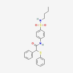 molecular formula C24H26N2O3S2 B1227705 N-[4-(butylsulfamoyl)phenyl]-2-phenyl-2-(phenylsulfanyl)acetamide 