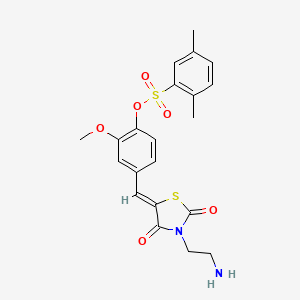 2,5-dimethylbenzenesulfonic acid [4-[(Z)-[3-(2-aminoethyl)-2,4-diketo-thiazolidin-5-ylidene]methyl]-2-methoxy-phenyl] ester;hydrochloride