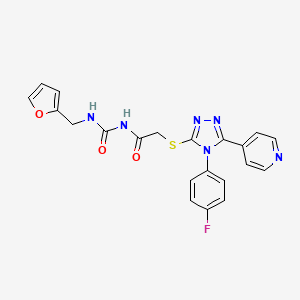 2-[[4-(4-fluorophenyl)-5-pyridin-4-yl-1,2,4-triazol-3-yl]thio]-N-[(2-furanylmethylamino)-oxomethyl]acetamide