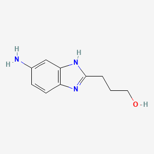 molecular formula C10H13N3O B1227754 3-(5-amino-1H-benzo[d]imidazol-2-yl)propan-1-ol CAS No. 313554-20-0