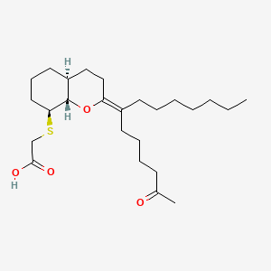 molecular formula C25H42O4S B1227770 ((Octahydro-2-oxo-7-tetradecylidene-2H-1-benzopyran-8-yl)thio)acetic acid CAS No. 129357-91-1