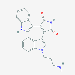 molecular formula C23H20N4O2 B122778 3-[1-(3-Aminopropyl)-1H-indol-3-YL]-4-(1H-indol-3-YL)-1H-pyrrole-2,5-dione CAS No. 137592-43-9