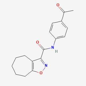molecular formula C17H18N2O3 B1227786 N-(4-acetylphenyl)-5,6,7,8-tetrahydro-4H-cyclohepta[d]isoxazole-3-carboxamide 